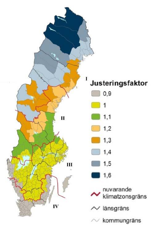 Geografiska justeringsfaktorer F geo = 1,0
