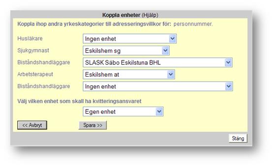 3 Adressering Om du är inloggad på en enhet som ska kvittera meddelanden kan du välja att koppla ihop andra enheter med dina egna adresseringsvillkor (se Koppla adresseringsvillkor till flera enheter