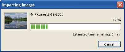 Om du tänker använda Memory Stick-facket bör du först ta del av det som står på sidan 76. Om guiden Spela upp automatiskt visas under Windows XP stänger du den. 3 Importera bilderna.