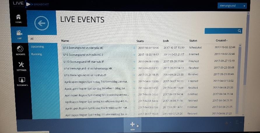 Manual för LiveArena filmning Innan match Boka eventet så snart du vet att du kan filma, senast 24 timmar innan match. Gå in på https://stenungsundshfungdom.broadcast.livearena.