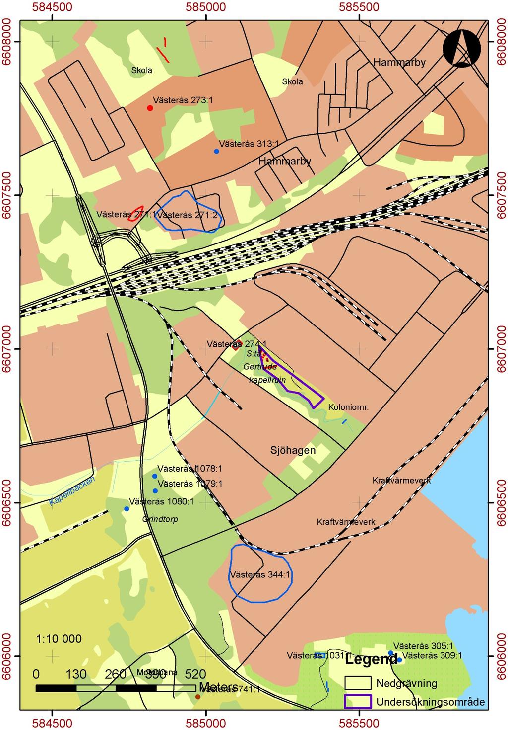 S:ta Gertruds kapell och kapellbäcken. ängsmark i Västerås utkant Figur 2.