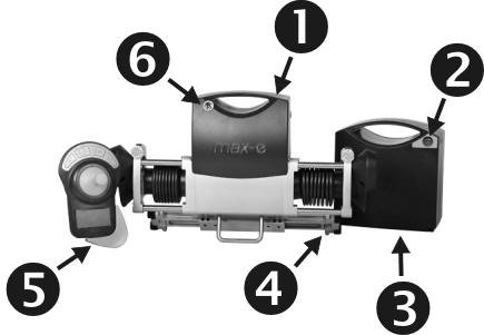 1.4 Motor = Mo tor = Uttag for ström och laddning = Batteripack = Rull stol