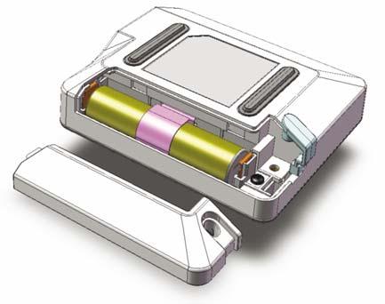 2. Ta bort locket till batteriluckan och det gamla batteriet. Instruktioner steg för steg Fig. 6 3. Sätt in ett nytt batteri i batterifacket enligt polmarkeringen. 4.