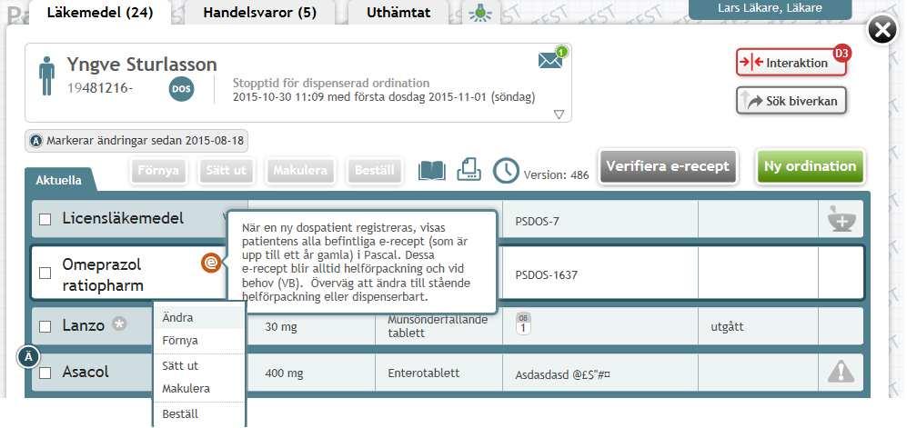Städa läkemedelslistan efter godkännande av samtycke!