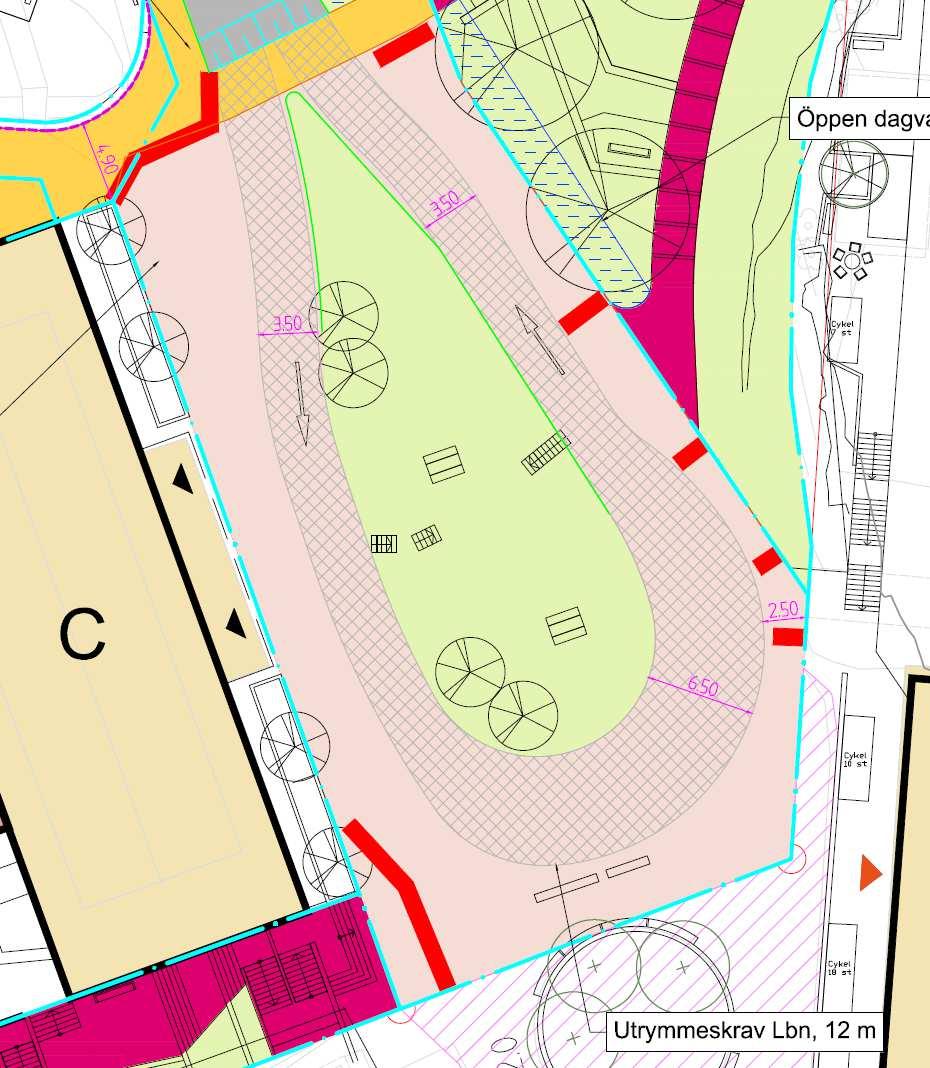 Celsiusplatsen (Figur 11) utformas som en platsbildning där trafikslagen samsas om samma yta. Platsen beläggs med marksten och möbleras enligt gestaltningsförslag från Mareld.