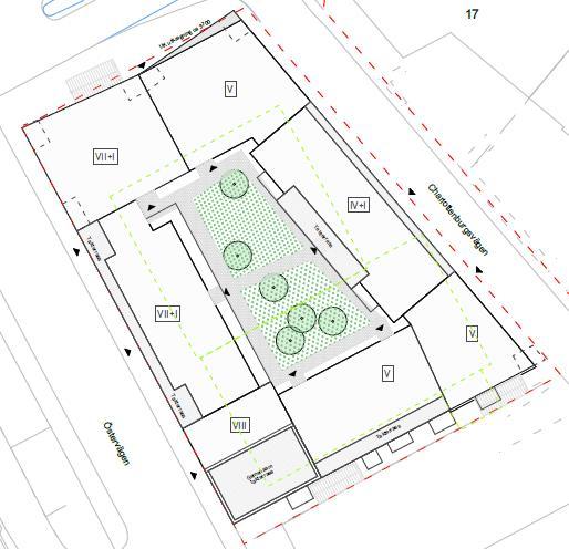 Sida 7 (16) 3.5 Översiktlig beskrivning av planerad markanvändning Befintliga byggnader rivs för att ge plats för ny bebyggelse.