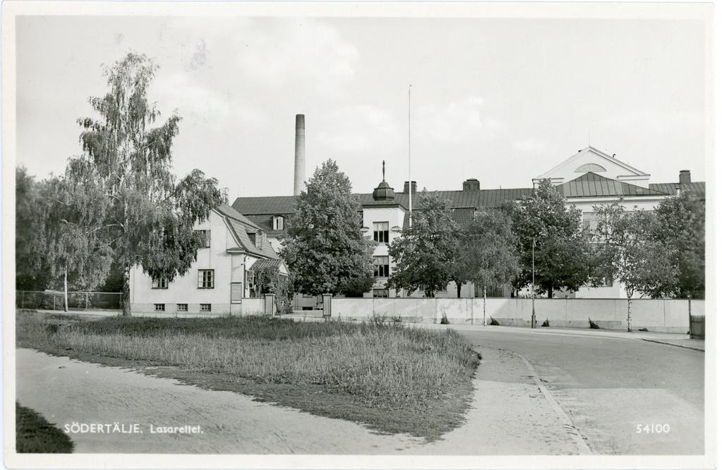 Skrivet och stämplat: Södertälje 1947-01-24; Förlag: Pressbyrån 54100 Södertälje sjukhus är ett av landets största