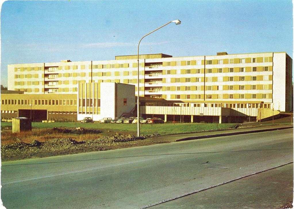 Vårbergs sjukhus Stämplat Stockholm Ban 1972-10-31; E C C A/B Johanneshov Vårbergs sjukhus uppfört 1970 är från början byggt som ett långvårdssjukhus åt landstinget (annexsjukhus), men även som ett