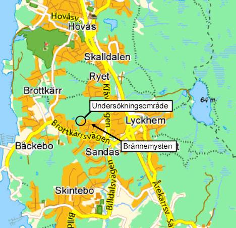 1 Uppdraget Geosigma AB har genomfört en översiktlig bergteknisk undersökning samt en radonriskundersökning vid Brännemysten inom stadsdelen Askim i Göteborg (figur 1).