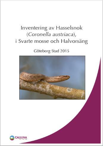 Inventering Under 2015 inventerades mindre hackspett, hasselsnok och större vattensalamander samt deras livsmiljöer inom Svarte mosseområdet för att erhålla ett bakgrundsvärde innan