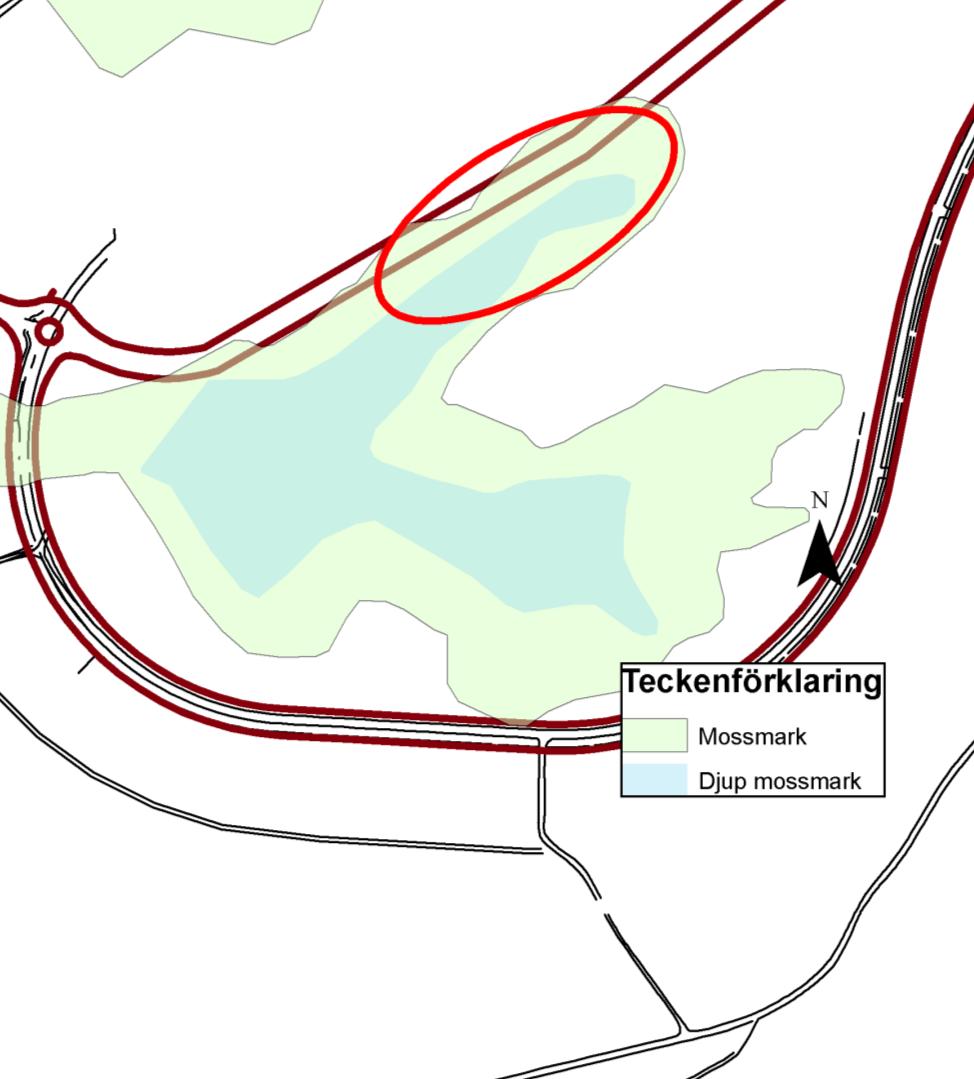 20 HYDROGEOLOGISK UTREDNING VÄSTRA VIARED Figur 7 Område för exploatering av Viared 8:110 markerat med röd cirkel.