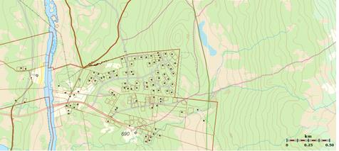 infiltrationsanläggningen. Högsta grundvattenytan står följaktligen åtminstone 1,2 m under markbäddens tilloppsledningar.