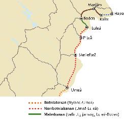 www.banverket.se/norrbotniabanan Norrbotniabanan Norrbotniabanan blir en kustnära järnväg mellan Umeå och Luleå. Den ger snabba tågförbindelser till städerna längs Norrlandskusten.