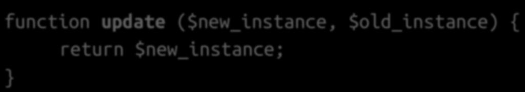 update ($new_instance, $old_instance) Hanterar uppdatering av Widget function