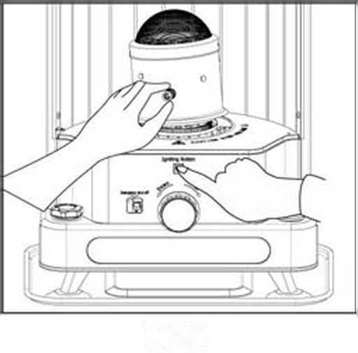Bild 5 3. Rör aldrig elektroderna eller elektroniska delar med dina händer då du tänder värmaren (bild 4). Du kan få brandskada eller elchock. 4. Ta loss batterierna om du inte använder dem under en lång tid.
