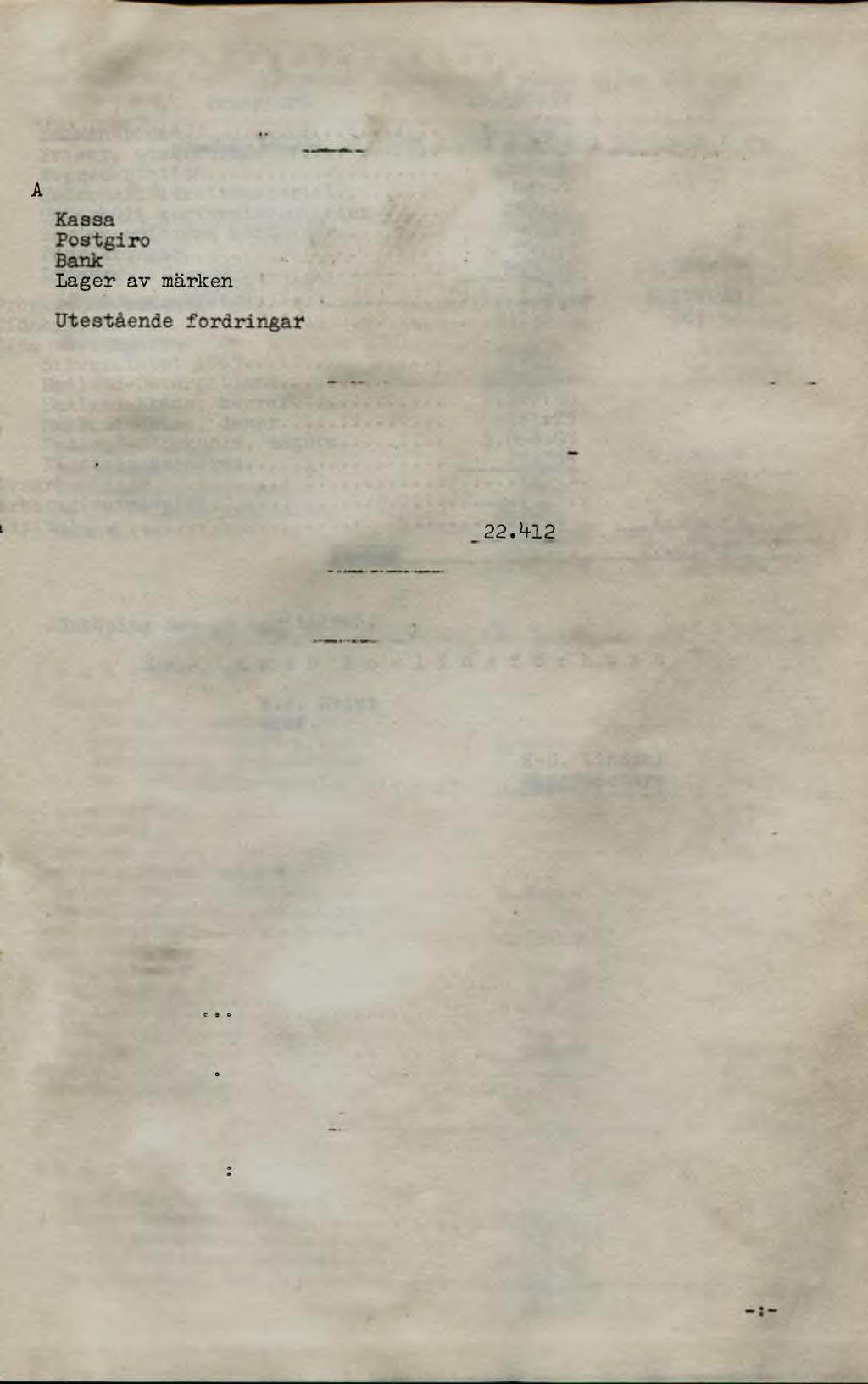 F ö r v a l t n i n g s b e r ä t t e l s e för Smålands Bowlingförbunds räkenskapel1 under tiden 1/5 1965 - - 30A 1966. Balans rakning per den 1 ma.i 1965 och 30 april 1966.