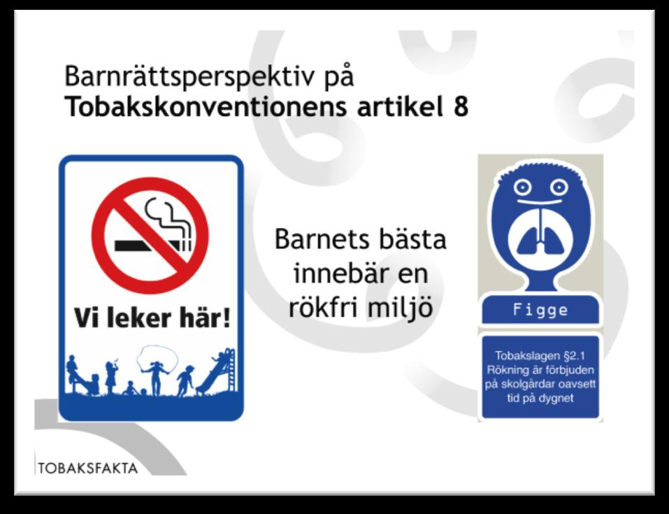 Bild 10: Enligt TK ska alla ha rätt till 100 procent rökfritt i alla miljöer. Ingen skall ofrivilligt utsättas för rök i sin omgivning (Delmål 4 - Prop.