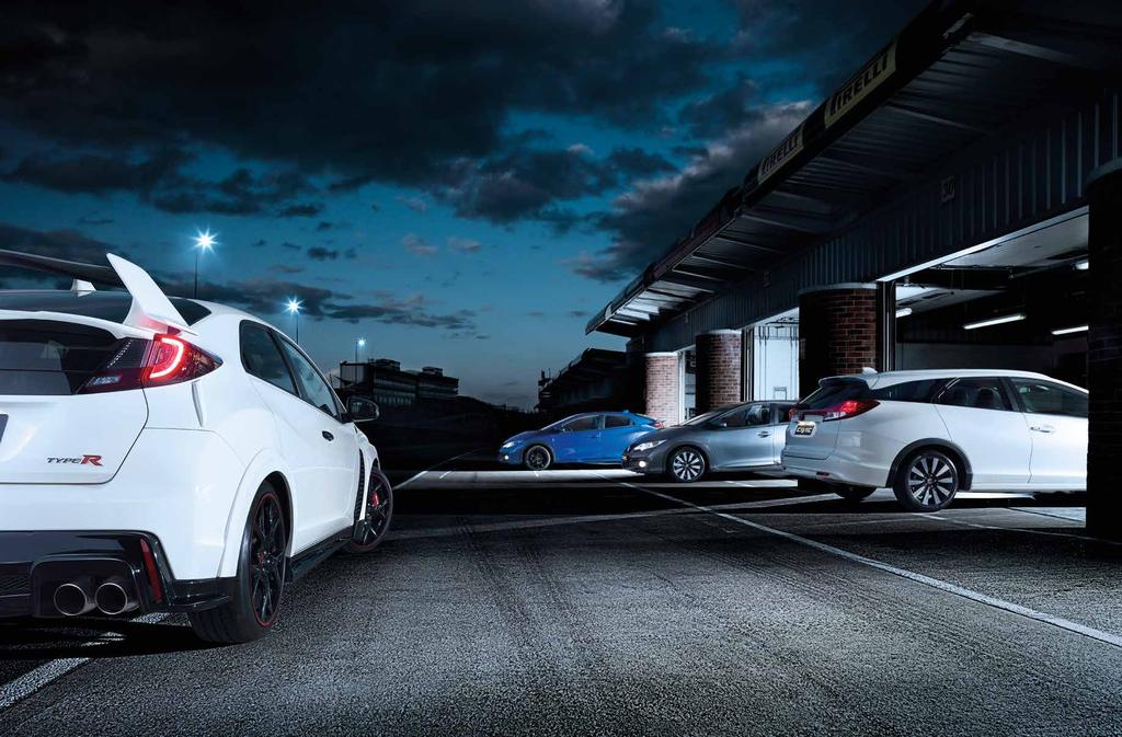 De modeller som visas är Civic 1.6 i-dtec Sport lackerad i Brilliant Sporty Blue Metallic, Civic 1.