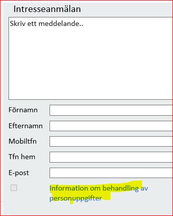 Intresseanmälan och Visningsanmälan Intresseanmälan och Visningsanmälan på standarbeskrivning har kompletterats