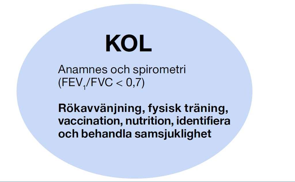 Hur handlägger vi KOL-vården för Erik? 1. Rökstopp 2. Fysisk träning 3. Läkemedel 4. Nutritionsbehandling 5.