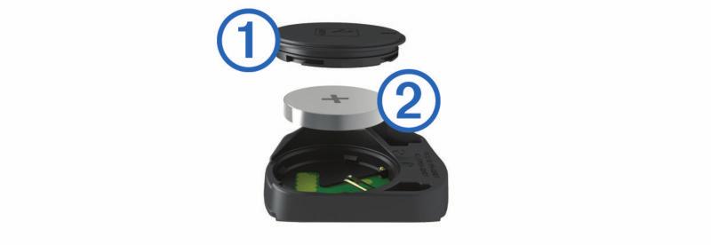 Byta batteri i hastighetsgivaren eller kadensgivaren Lysdioden blinkar rött, vilket innebär låg batterinivå efter två varv. 1 Leta rätt på det runda batterilocket À på baksidan av givaren.