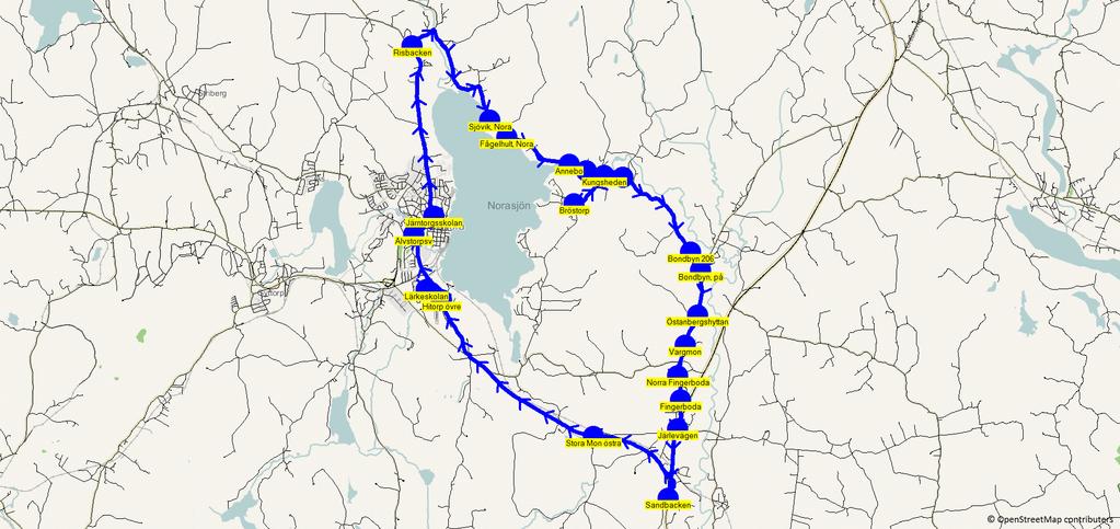 2018-08-15 16:58:12 Karta för Tur 4400 M - F Fordon 31 ÖREBRO TAXI KA/JTG 4400 7.10 8.