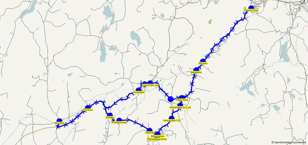 2018-08-15 16:57:31 Karta för Tur M2200 Fordon 32 ÖREBRO TAXI GYTT 1 M2200 6.45 7.