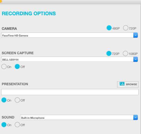 Bild 1-17 Recording options Innan din inspelning startar kan du få en säkerhetsfråga där du får