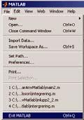 MATLAB-miljön: avsluta MATLAB avslutas genom att man