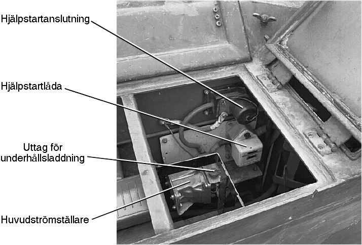 Manöverkretsen säkras med en smältsäkring, B3, 10 A, som är placerad på instrumenttavlan. Manöverkretsen spänningsmatas via startlåset A6 som utgörs av en automatsäkring.