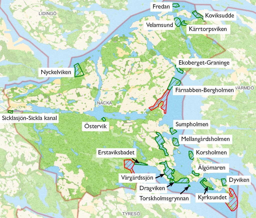 I detta informationsblad beskrivs endast de områden som är grönrastrerade i denna karta.