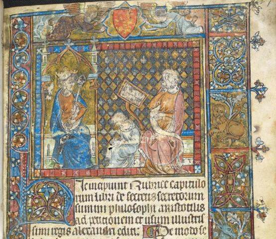 Secretum secretorum http://www.bl.uk/manuscripts/fulldisplay.aspx?ref=add_ms_47680 Walter de Milemete utförde två stora illuminerade verk till den unge kungen Edward III 1326/27.