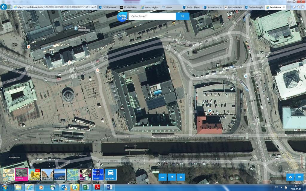Drottningtorget / Polhemsplatsen Ny dragning av spårvägar i markplan för knutpunkt på Drottningtorget Två hållplatslägen: Centralstationen och D-torget Väst