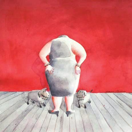 Larissa Stenlander är född 1960 i Moskva och är numera bosatt i Stockholm. Hon arbetar i akvarell och mixed media.