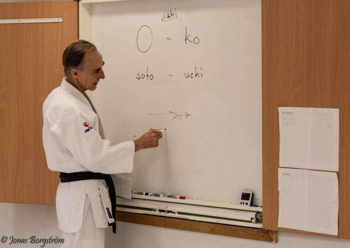Inbjuden instruktör, Christian Knoop, graderad 2 Dan i SJF judo, gick sedan igenom Ohgos metodik för inlärning av tekniker. Genom att använda Ohgo-metodiken görs både Tori och Uke aktiva.