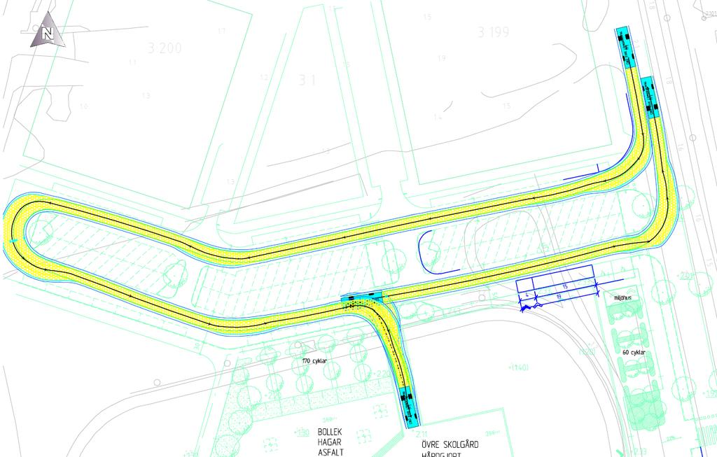 7.2 KÖRSPÅRSKONTROLL UTRYCKNINGSFORDON LU, VID VÄNDPLAN Figur 7-3 Dimensioner Lu utryckningsfordon.
