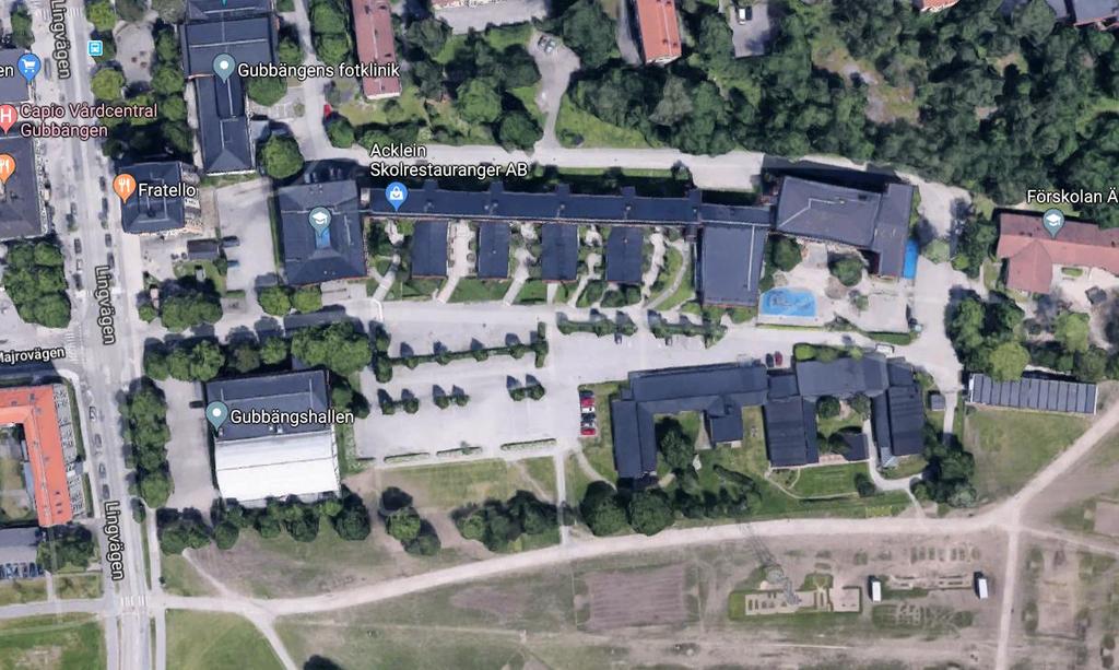 N A B C Figur 2-2 Mätområdena Engelska skola i Enskede.