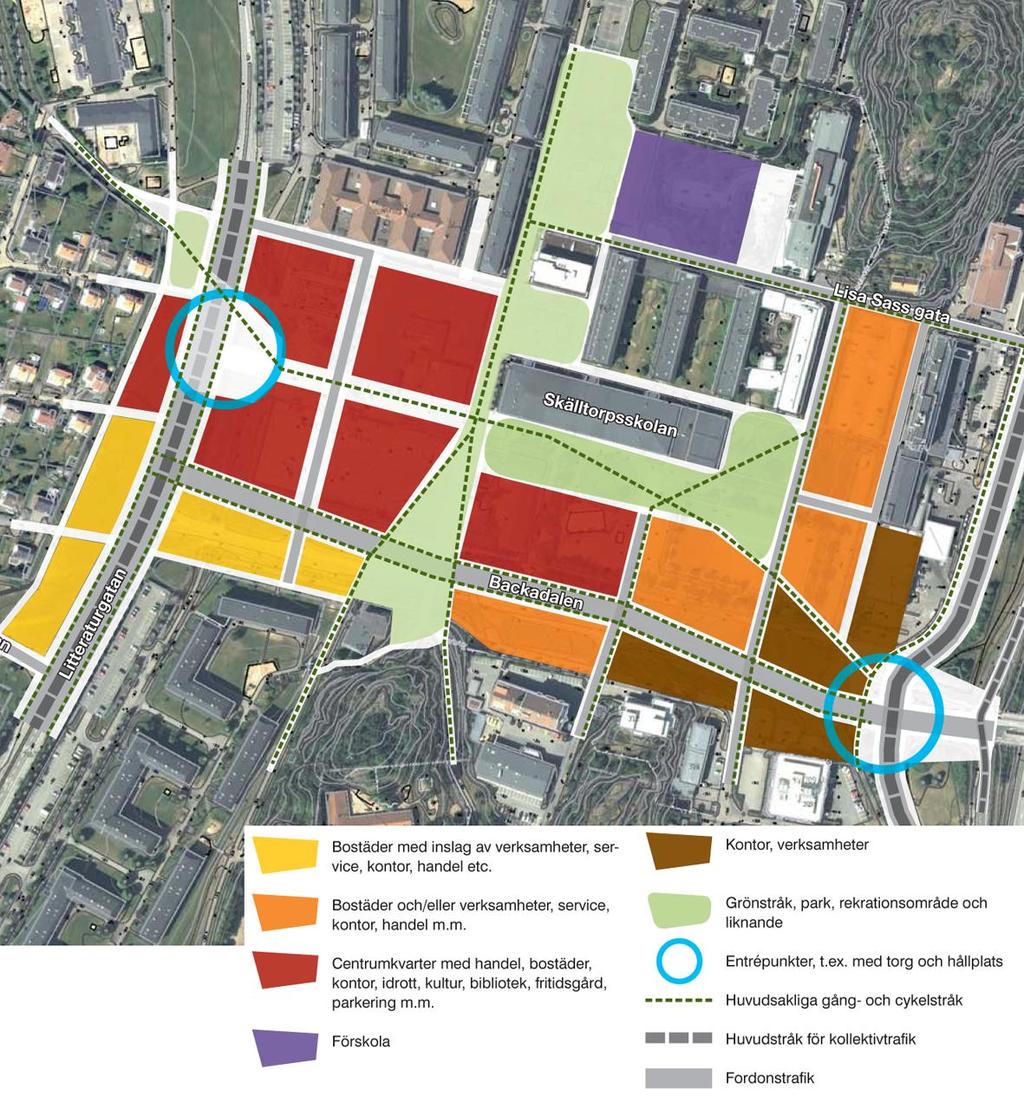 Sammanfattning av programarbetet och förslag till inriktning april 2012 När detaljplanen genomförs kommer markområdena att jämnas ut, vilket innebär att området med den nedsänkta gång- och cykelvägen