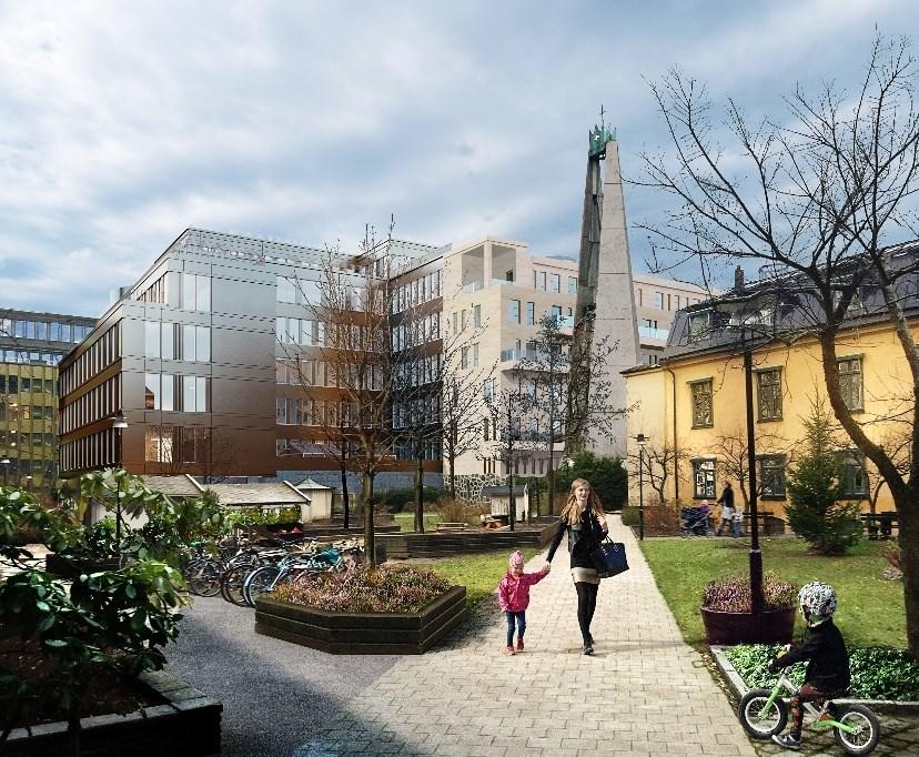 Befintlig bebyggelse Planen bekräftar pågående markanvändning för ett befintligt kontorshus vid Västgötagatan som i