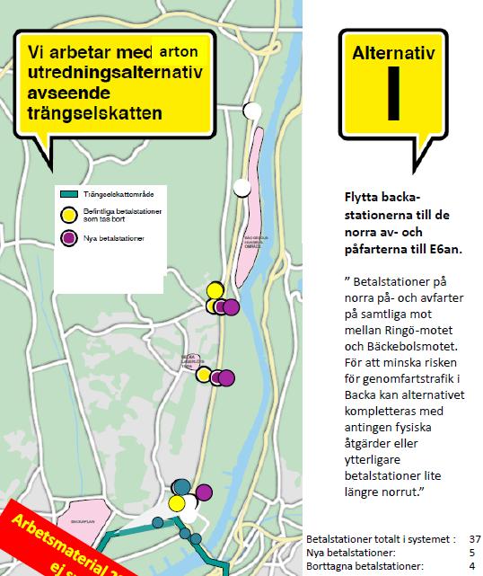 Förklaring Stationerna i Backa tas bort inklusive den på Tagenevägen. Stationen på Lundbyleden finns kvar.