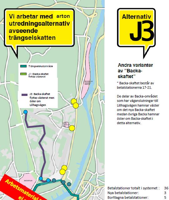 Förklaring Förmodade positiva effekter ur ett lokalt socialt perspektiv Minskad trafik på Gamla Böneredsvägen och genom Backa.