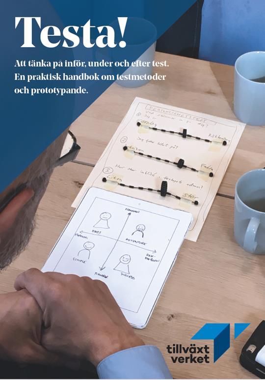 Fredag: Testa Testa prototypen på användarna Dags att testa prototypen på användarna! Minst 5 intervjuer. Facilitatorn håller i intervjuer, gruppen tar anteckningar.