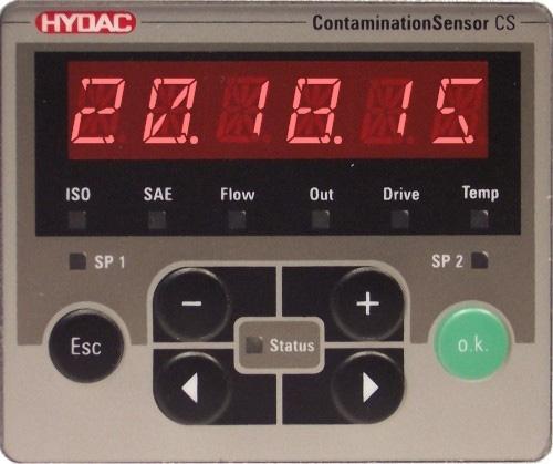 Manövrering av CS1000 med tangentbord (endast CS1x2x) Manövrering av CS1000 med tangentbord (endast CS1x2x) När sensorn har satts på eller försörjs med spänning visas "HYDAC CS 1000" med rörliga