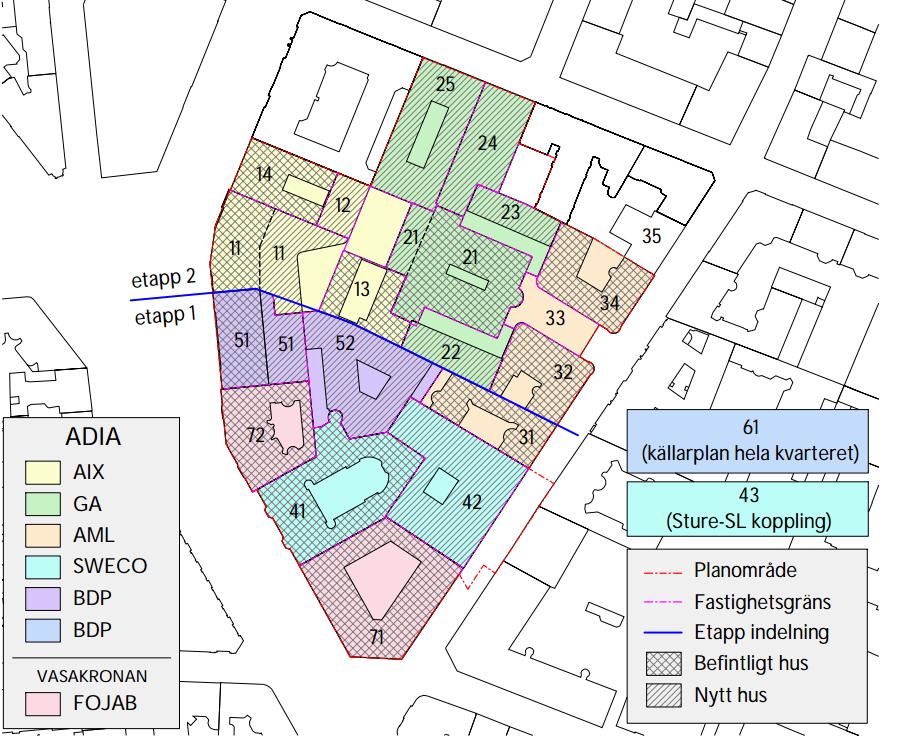 2.1 Orientering, avgränsningar och antaganden Följande verksamheter/byggnader ingår inte i denna bedömning: Fastigheterna utmed Humlegårdsgatan förutom det planerade hotellet (nr 25 och Taverna