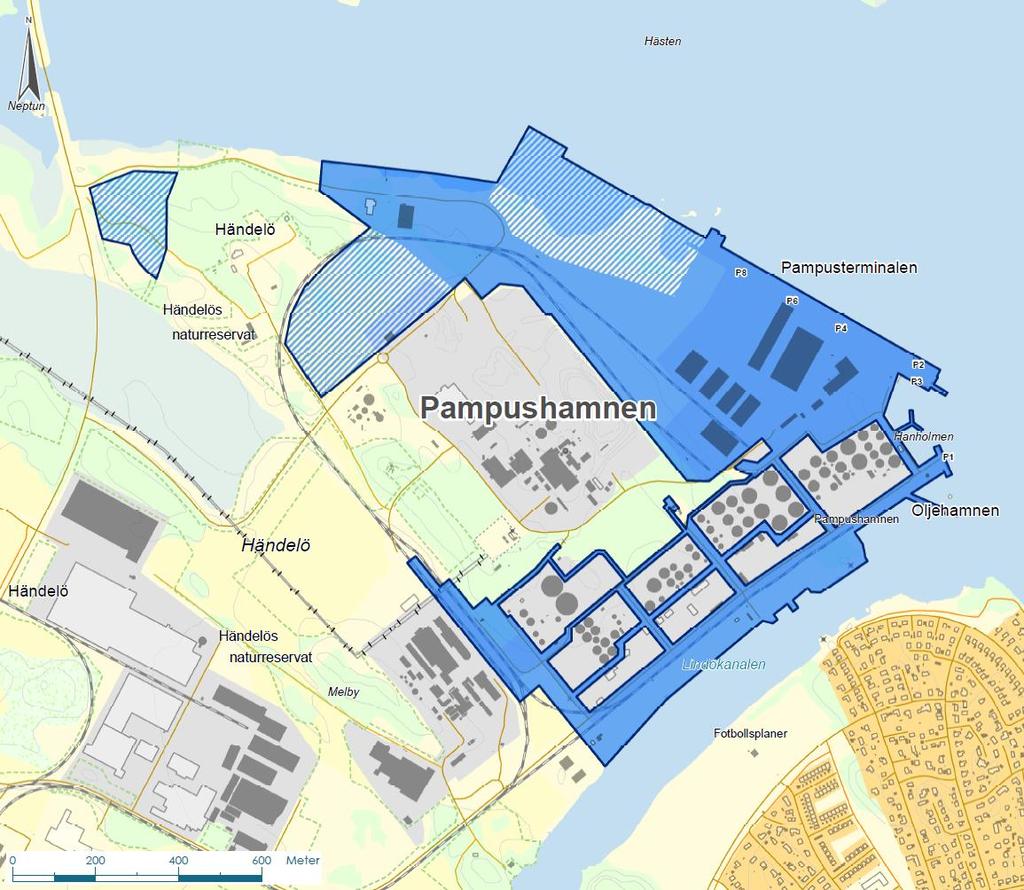 Närmaste bostäder ligger på Lindö ca 400 m sydost om Norrköpings Hamns verksamhetsområde.