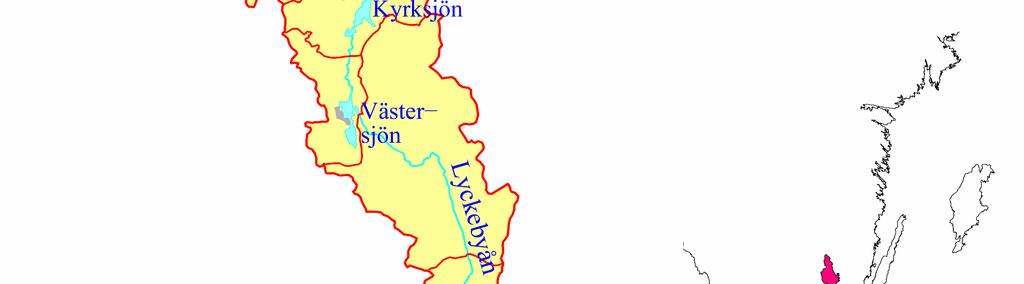 Huvudfåran rinner vidare genom Kyrksjön i Vissefjärda och Västersjön i Saleboda.
