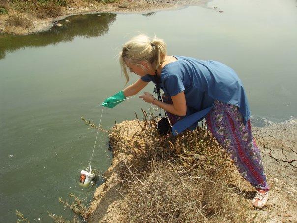 Sampling in India..sampling rivers up- and down-stream from pharmaceutical factories.