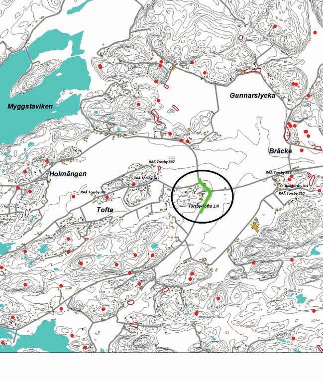 6 Figur 2. Översiktskarta där den tilltänka VA-ledningens sträckning är markerat i grönt.