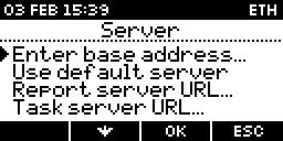 3.6. Server Under menyn Server finns alla inställningar som centralenheten använder för att koppla upp mot Ease. I normalfallet skall dessa inställningar aldrig ändras! 3.