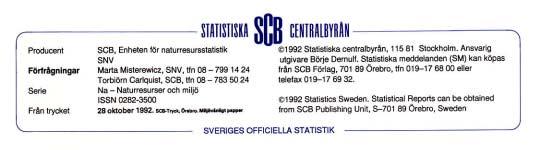 1 Beställningsnummer Na 41 SM 9201 Skyddad natur 30 juni 1991 Protected Nature Sammanfattning Föreliggande uppgifter om skyddad natur i Sverige är hämtade ur Naturvårdsverkets (SNV) centrala